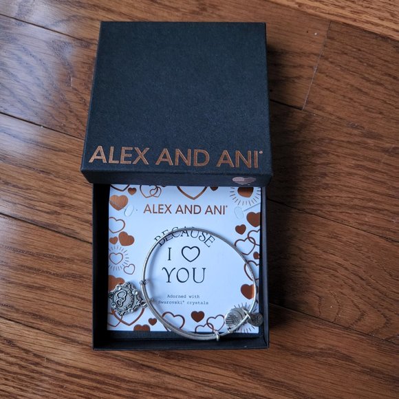 DISCONTINUED Alex and Ani Daughter Charm Bangle with Swarovski Elements - Picture 2 of 4